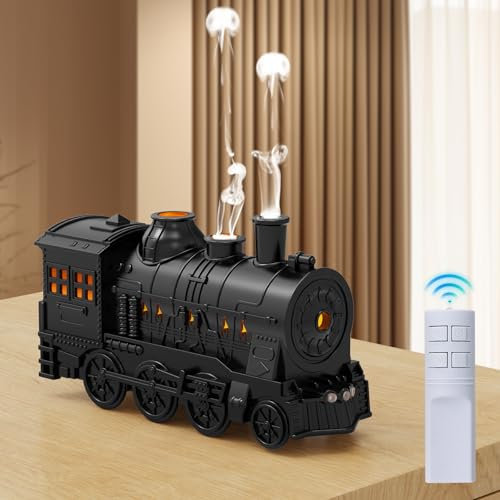 300ml Aroma Diffuser für Duftöle, Zugform Aromatherapie-Diffusoren, Lufterfrischer mit Fernbedienung, Diffusor für ätherische Öle, Luftbefeuchter mit 2 Nebelmodi für Zuhause, Schlafzimmer, Büro