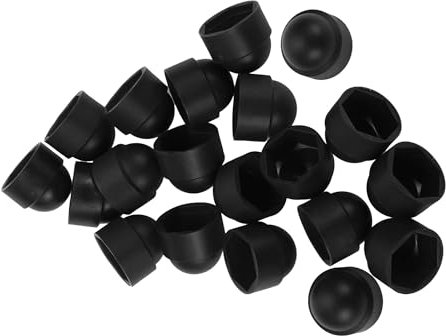 VekAuto 20pcs Wheel Lug Nut Bolt 24mm Rims Tire Nut Screws Dust Cap Cover Nut Protection Plastic Black Exterior
