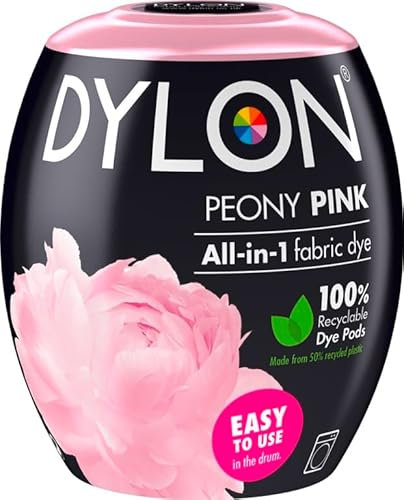 350g Machine Fabric Dye | All-in-1 Machine Dye Pod Fabric Wash for Coloring Clothes, Bed Sheets | Arts & Crafts, Textile, Home Decor, Intense Black (Peony Pink, 350 Gram)