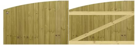 Premier Garden Supplies Made to Measure Tongue & Groove Semi-Braced Arch Top Driveway Gates for Measurements Height <3ft (90cm) x Width: 244cm - 274cm