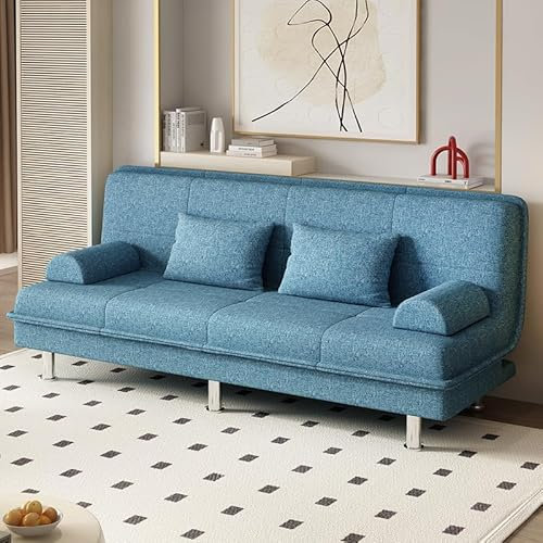 Modern liten splitback loveseat sovsoffa med minnesskum dubbel futon soffa för vardagsrum kontor lägenhet 1,2 m svampsäng