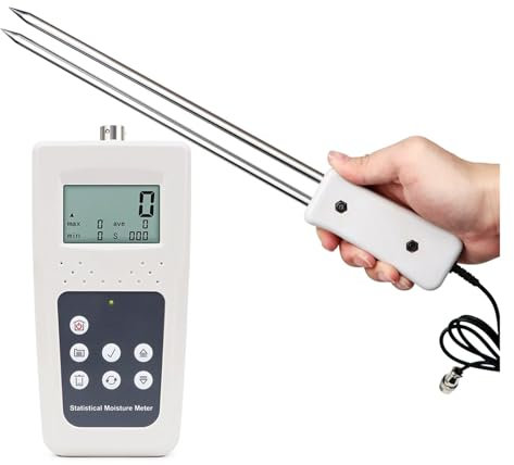 TIEOAXFT pour Bois, Bois de Chauffage, Murs, matériaux de Construction KMS680H Testeur d'humidité Écran LCD Hygromètre Humidité Humidimètre for Fourrage Herbe Verte Blae De Paille Céréales Paille Son