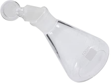 LIFKOME Beuta a Forma Di Cono in Vetro Con Tappo Solido Bottiglia Chimica Trasparente Resistente Ad Alte Temperature Per Forniture Da Laboratorio e Esperimenti Scientifici