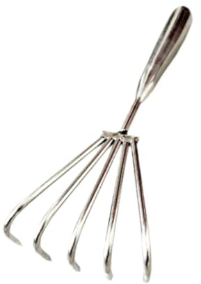 Râteau à Palourdes Accessoires, Râteau Telline en Acier Inoxydable, Outil de Creusement de Coquillages de Fruits de Mer avec Râteau à Griffes pour La Pêche Aux Palourdes sur La Plage, 5 Dents 5 Cm