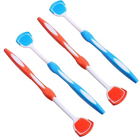 CALLARON 2 Set Raschietti Per Lingua Per Fresco Design Antiscivolo Per La Orale Quotidiana 4 Pezzi * 2