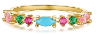Bague de Fiançailles Homme Or Bijoux Femme 14 Carats 14K Au585 Forme Marquise Bleu Turquoise Taille pour Lesbienne Sœur