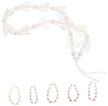 CLISPEED 6pièces Chaîne De Décoration De Téléphone Perles Avec Pendentif Bijoux De Téléphone Pour Femmes Et Filles Sangle De Suspension