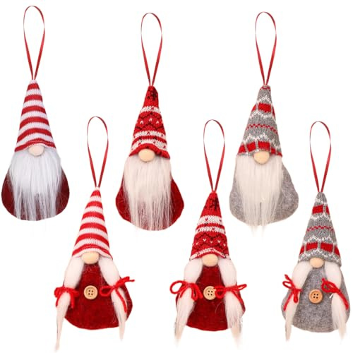 GGUFAY Weihnachtswichtel Figuren 6er Set, Wichtel Figuren Weihnachten Dekoration Weihnachtsdeko Klein, Christmas Decorations Wichtel Zubehör für Home Küche Deko, Winterdeko