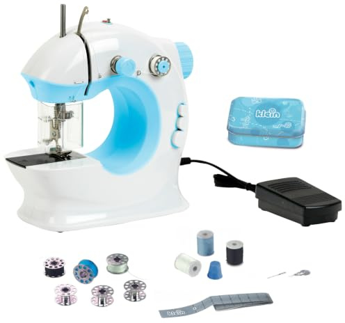 Theo Klein 7929 Machine à Coudre pour Enfants I Sûre et Simple d'utilisation I Deux Vitesses, Fil supérieur et Fil de canette I Jouet pour Enfant à partir de 8 Ans