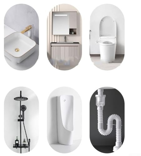 Jonikuper Set di viti di fissaggio per lavabo a parete, M10 x 130 mm e M140 mm, ferramenta in ferro per accessori per lavabo, finitura argento+bianca, compatibile con bagno (M10 x 140 mm)