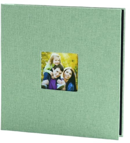 Self-Adhesive Photo Album & Scrapbook | 40 Acid-Free Pages with Display Window | Preserve & Create Your Memories Easily (Holds 4x6, 5x7, 8x10)(Green)