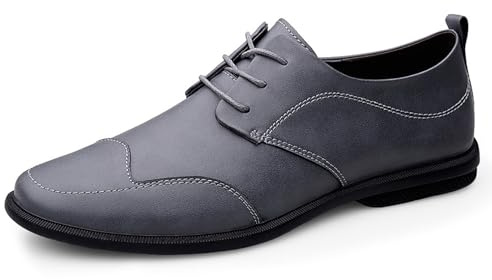 Oxford klänning for män Skor snörning Formella bröllopsskor for företag med komfortsula for kontor och evenemang(Gray,40 EU)