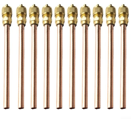 Confezione da 10 valvole di refrigerazione in ottone per porta di servizio del condizionatore d'aria HVAC, tubo di rame, valvola di ricarica per riparazione compressore frigorifero