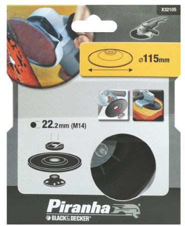 BLACK+DECKER X32105-XJ Platorello con Ghiera per Angolari, 115 mm