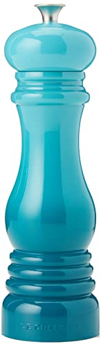 Le Creuset Classic Adjustable Salt Mill Grinder, Chip-Resistant ABS Plastic, Anti-Corrosion, 40g, 21 cm, Teal, 96002000490000