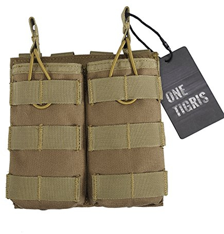 OneTigris Doppelt MOLLE AR Magazintasche Nylon Magazinbeutel für M4/M16 (Khaki)