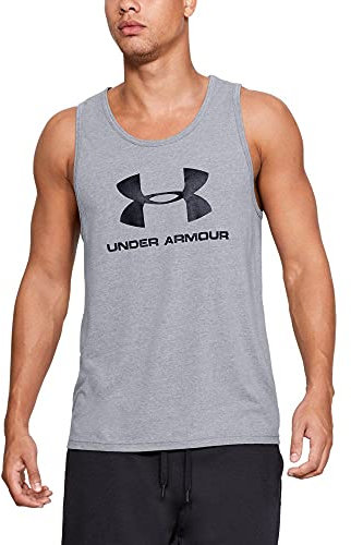 Under Armour UA GL Foundation Short Sleeve Tee, atmungsaktives Sportshirt, kurzärmliges und komfortables Funktionsshirt mit loser Passform Herren, Charcoal Medium Heather / Graphite / Black