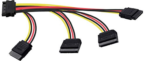 POPPSTAR SATA Stromkabel Adapter (vierfach 14-25cm) (Sata Kabel Stromadapter 1x Stecker (m) auf 4x Buchse (w) gerade)
