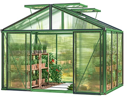 GFP Serra Asteria 21 Premium 311 x 235 cm, lastre a doppia parete spesse 16 mm, colore verde muschio
