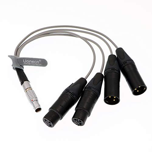 Uonecn 10 Pin Stecker auf 4 XLR 3 Pin Breakout Audio Input Output Kabel für Atomos Shogun Monitor Recorder Audio Splitter 30cm