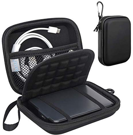 Lacdo Fundas para Disco Duro Externos para Western Digital WD Elements, WD My Passport, WD My Passport para Mac Ultra HDD EVA 1TB 2TB 3TB 4TB 5TB 2.5 Funda Impermeable Portátil Estuche rígido, Negro