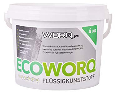 ECOWORQ Dachbeschichtung, Flüssigfolie, Dachabdichtung, Flüssigkunstoff, Teressenboden, Balkon Abdichtung