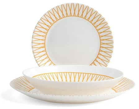 Arc Auberi 785753 - Servicio de mesa de 18 piezas, cristal, naranja