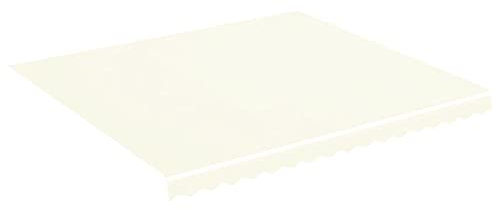 vidaXL Markisenbespannung Wasserabweisend Ersatz Markisestoff Markisentuch Ersatzstoff mit Volant Markisevolant für Markise Creme 4x3,5m