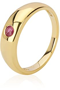 NKlaus Kettenanhänger kleiner Taufring echter Rubin 333 Gelb Gold 8 Karat Glanz 11,5mm Amulett für Mädchen 9508