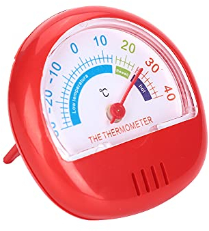 Refrigerator Freezer Thermometer, Large Dial Thermometers for Freezers Monitoring Thermometer for Home, Kitchen, Restaurants (Mechanical)(Red)