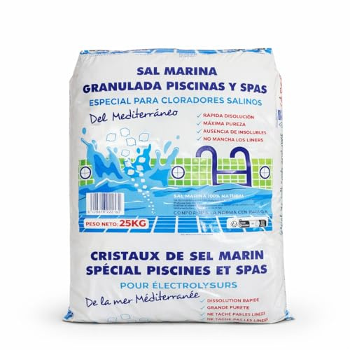 Llofer - 10 Sacs de sel Fin pour Piscine (Dissolution Rapide) - 25kg