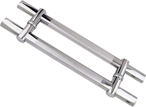 TONZN 24 / 31 Stainless Steel Shower Door Handle, Heavy Duty Gate Handle Bar, Suitable for Wooden/Composite Door (Color : Silver, Size : 60cm) (Silver 80cm)