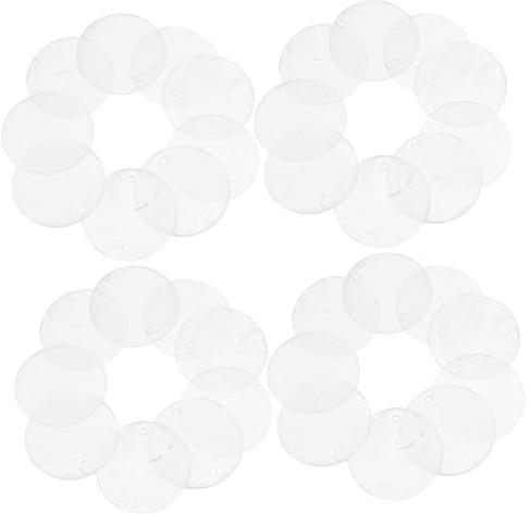 OFFSCH Runde Muschelstücke 100 Stück Natürliche Transparente Muschelscheiben 50mm Doppelloch Selbstgemacht Schmuckherstellung Windspiele Ohrringe Dekoration Material für Hängende Accessoires