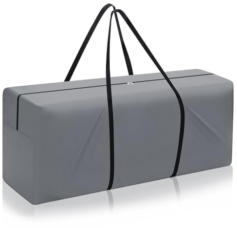 GARPROVM Groß Aufbewahrungstasche, 200L Auflagentasche für Polsterauflagen Gartenpolster Polsteraufbewahrung, Verpackungstasche Umzugstasche Oxford Stoff Staubdicht, 125x32x50cm