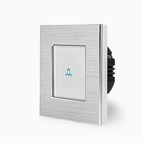 Luxus-Time Timbre Táctil LED Pulsador de Control para Puerta de Entrada en Marco de Aluminio con Panel de Cristal Blanco