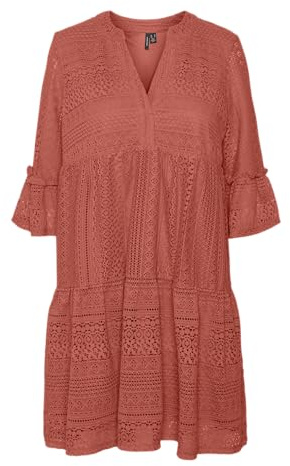 VERO MODA Midiklänning för kvinnor, Bränd sienna, XS