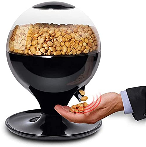 Mini Automatic Candy Snack Dispenser, Motion Activated Bean Machine, Touchless Hands-Free Design, Easy Fill, Battery Operated, for Gumballs Nuts Snacks, Home Kitchen Office Weeding