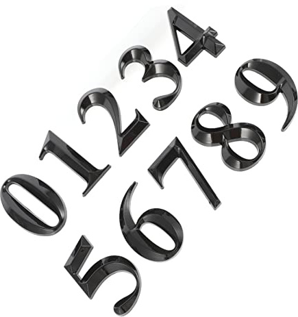 Mikikit 20stücke Teiliges Hausnummern-schild Selbstklebende Ziffern Für Tür Briefkasten Büro Glänzende Metalloberfläche Einfache Anwendung Glatten Oberflächen Zahlen