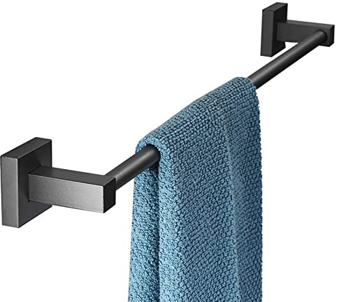 Towel Ring, Towel Rail for Bathroom, Black Towel Rail Bathroom Towel Bar Wall Mounted Towel Bar Rails,60cm-80cm Single Rod Towel Hangerr,Screws Mounting(SZ:80cm) ( Color : Multi colored , Size : 27.6