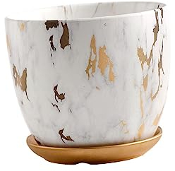 CIMAXIC Pflanztopf Aus Keramik Mit Marmorierung Blumentopf Für Sukkulenten Kakteen Und Kleine Pflanzen Dekorativer Gartenbedarf Für Zuhause Und Büro