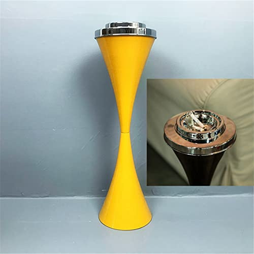 Aschenbecher für draußen, Standaschenbecher mit Deckel aus Edelstahl, moderner verschließbarer Standaschenbecher, 61 cm hoch, Chrom-Finish, hoher Terrassenaschenbecher für draußen, für die Terrasse,