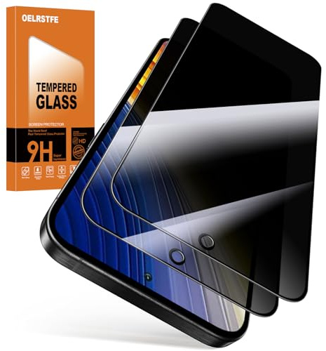 Oelrstfe Protector Pantalla de Privacidad para Xiaomi Poco X3 NFC/X3/X3 Pro Cristal Templado Anti Espía Protectora Vidrio Película Dureza 9H Anti-arañazo Sin Burbujas Privacy Screen Protector,2 Piezas