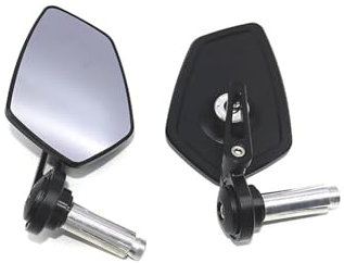 Lenkerendenspiegel Motorrad Bar End Spiegel CNC Motorrad Rearview Außenspiegel Für Royal Für Enfield Für Continental Für GT Motorrad Spiegel(Bk)