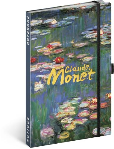 NOTIQUE Notizbuch Liniert Hardcover Notebook A5 13x21cm - Claude Monet | Das Notizheft und Tagebuch für Erwachsene oder Damen bietet als Notizblock auf 172 Seiten Platz für Meeting-Notizen.