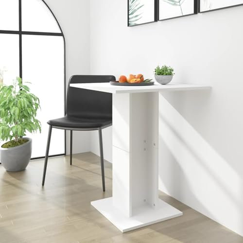 ShGaxin Bistrotisch, Stehtisch, Balkontisch, Partytisch, Biertisch, Beistelltisch, Bierkasten Tisch, Weiß 60x60x75 cm Holzwerkstoff