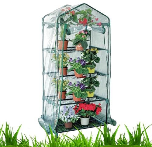 Gwtdtoad Invernadero portátil, pequeño Invernadero para Exteriores | Invernadero de Patio con Ruedas de Bloqueo, 3/4 Niveles,Tienda de Cultivo, de jardinería Interior, Invernadero al Aire Libre para