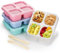 Starvortex 4Pc Snack Bandeja, Duradero Snacks Organizador con 4 Compartimentos, Reutilizable Caja de Aperitivos, Sin Mal Olor Apilable Snack Box Container para Niños y Adultos