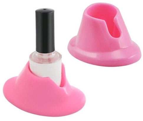 Lot de 2 supports à ongles roses en caoutchouc souple, support de bouteille de vernis à ongles, outil de siège de vernis à ongles, support de bouteille anti-déversement, outils de manucure,