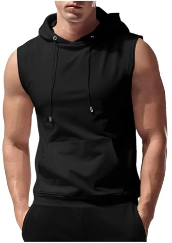 Debardeur Homme Ete Top Sport Débardeur Musculation à Capuche Tshirt Casual Teeshirt D'Été Haut Délavé Vêtements
