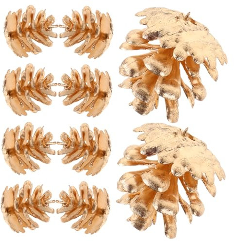ULTECHNOVO 10 Pigne Dorate Finte in Plastica, Piccole Pigne Per Lavoretti Natalizi, Decorazioni Artigianali e Riempitivo Per Vasi, Confezione Da 10 Pezzi (3 Cm